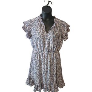 Women's LC Lauren Conrad Double Ruffle Sleeve Fit & Flare Dress Size Medium